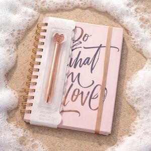 Pink Spiral Notebook with Rose Gold Pen